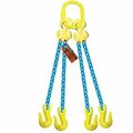 Grabiq Quad Leg 5/16 in Adjstbl Chain Slng TG4-GG, 5ft L, 14800lb WLL G-5/16-TG4-GG-05